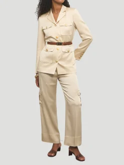 June Satin Belted Blazer