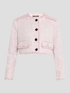 Lainey Crew Neck Cropped Tweed Jacket