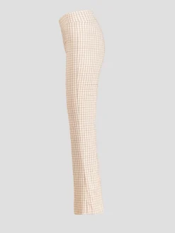 Leo Crop Flare Pant in Beige Check