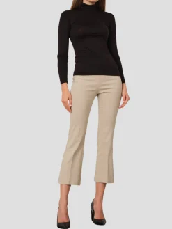 Leo Crop Flare Pant in Beige