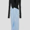 Long Sleeve Knot Detail Jersey Gown