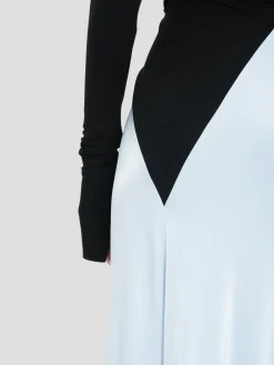 Long Sleeve Knot Detail Jersey Gown