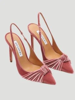 105mm Atelier Embellished Velvet Slingback Pumps