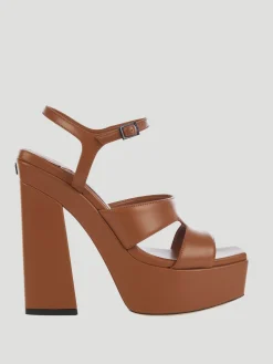 140mm Ellison Leather Platform Sandal