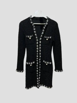 Myra Black and White Tweed Coat