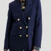 Navy Ambre Double Breasted Jacket