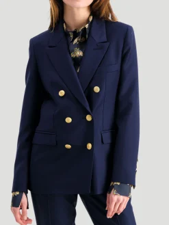 Navy Ambre Double Breasted Jacket