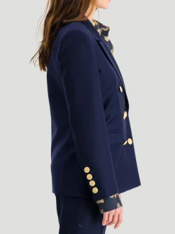 Navy Ambre Double Breasted Jacket