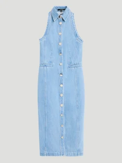 Palmer Button-Front Denim Midi Dress
