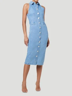 Palmer Button-Front Denim Midi Dress