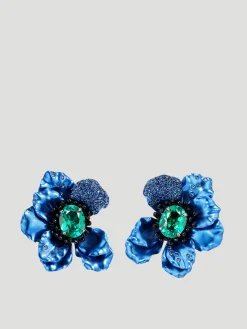 Paraiba Blue Poppy Earrings