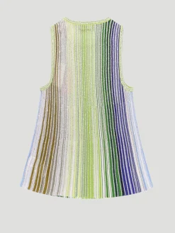 Partialized Knit Sequined Sleeveless Tank Top
