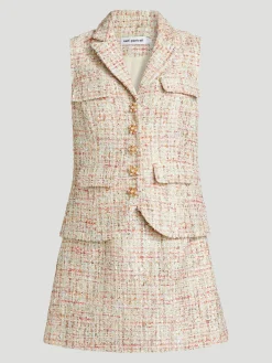 Pastel Bouclé Tailored Mini Dress