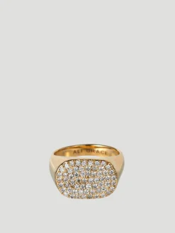 Pavé Diamond Signet Ring