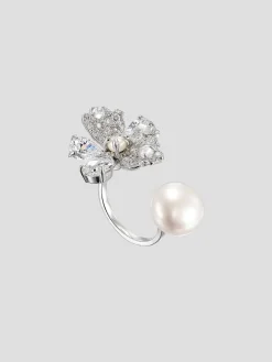 Pearl Snow Rose Ring