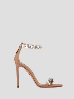 Pink Maxi-Tequila 105mm Crystal-Embellished Leather Sandals