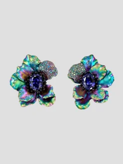 Rainbow Sapphire Poppy Earrings
