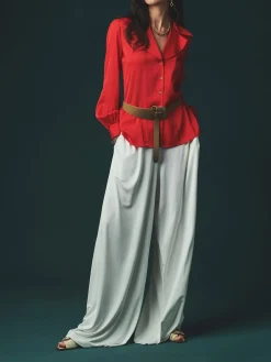 Red Luxembourg Silk Shirt