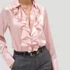 Regina Jabot Front-Ruffle Blouse