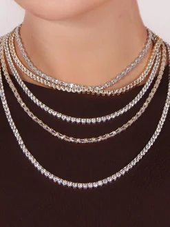 20" Rhodium Baguette Necklace