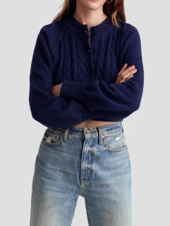 Rita Cotton Cable Knit in Navy