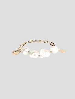 Seafood Pearl Bracelet 14k Gold