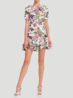 Short Sleeve Flounce Hem Mini Dress