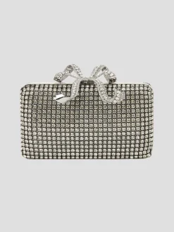 Silver Crystal Box Clutch