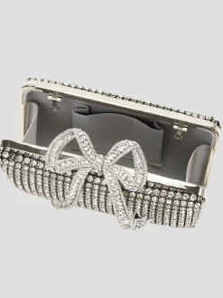Silver Crystal Box Clutch