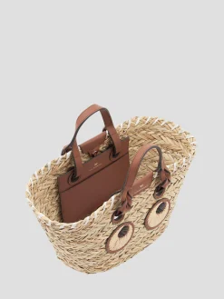 Small Basket Paper Eyes in Natural Seagrass