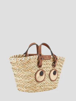 Small Basket Paper Eyes in Natural Seagrass