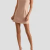 Soie V Back Slip Dress in Blush