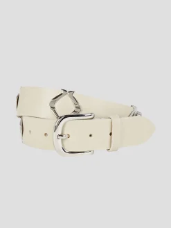 Tehora White Leather Belt