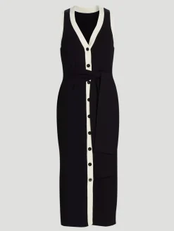 Victoria Sleeveless Front-Tie Midi Dress