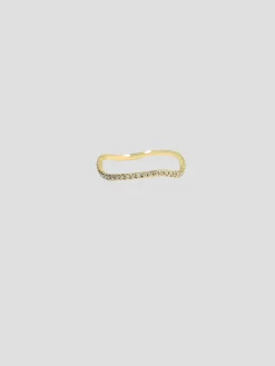 Wave Ring White Diamonds