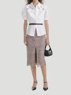 White Cotton Embellished Top