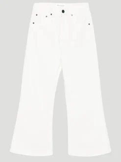 White Wide-Leg Cropped Jeans
