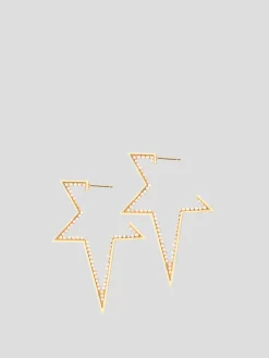 Xl Shooting Star Pearl Hoops