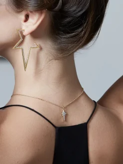 Xl Shooting Star Pearl Hoops
